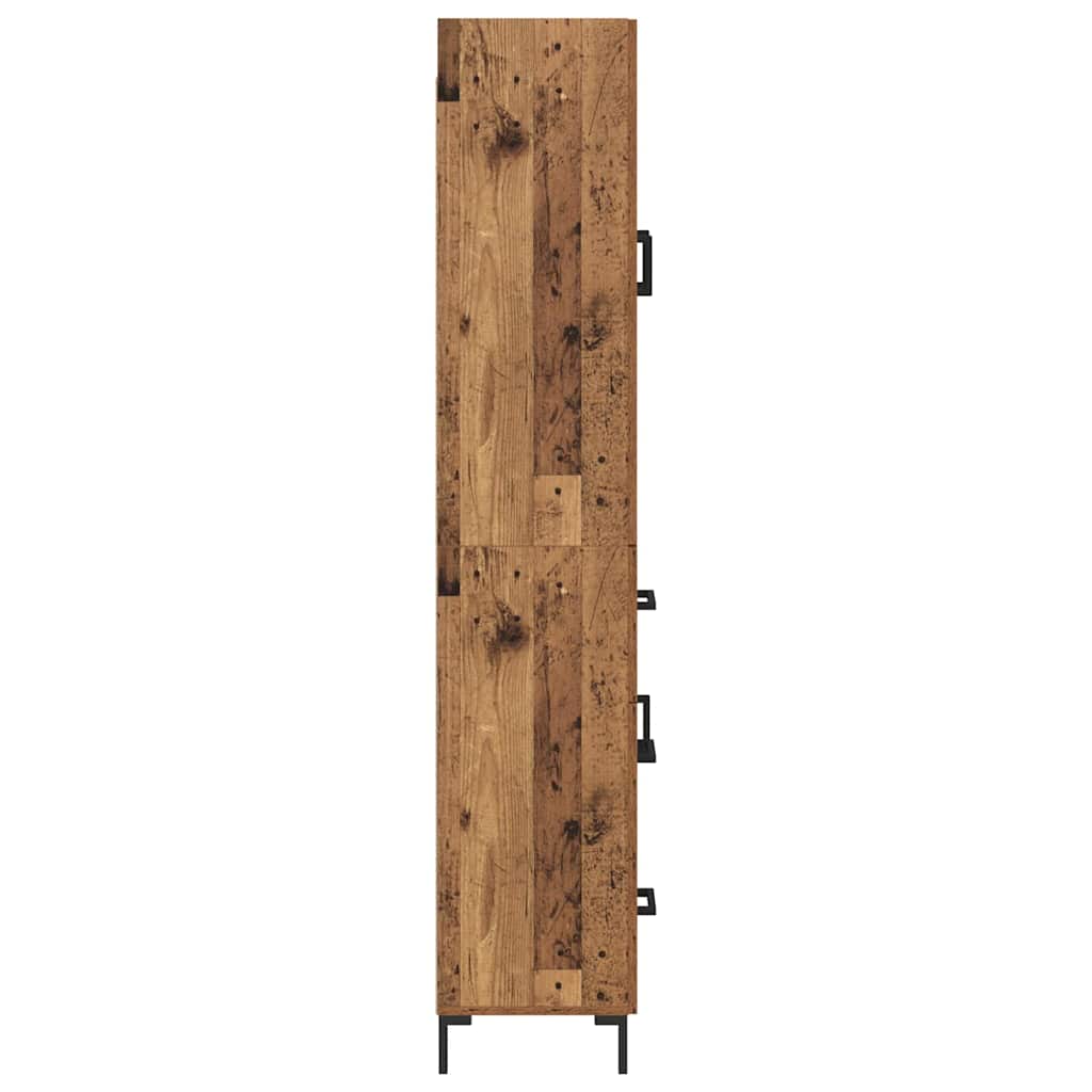 vidaXL Highboard Montowane na ścianie Stare drewno 69,5 x 34 x 180 cm