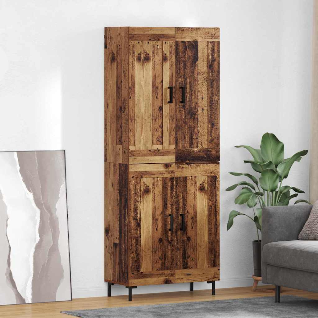 vidaXL Highboard 2 pcs Stare drewno Materiał drewnopochodny