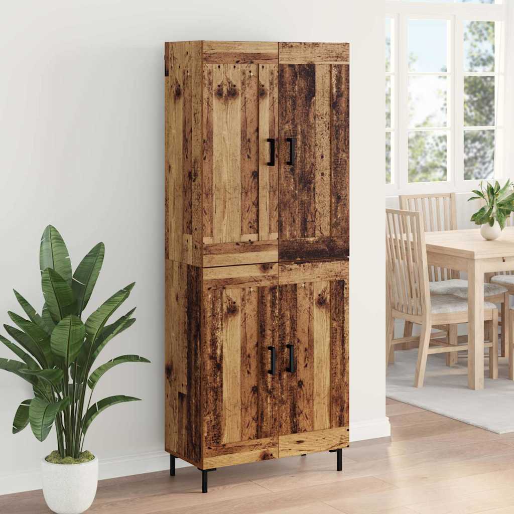 vidaXL Highboard 2 pcs Stare drewno Materiał drewnopochodny