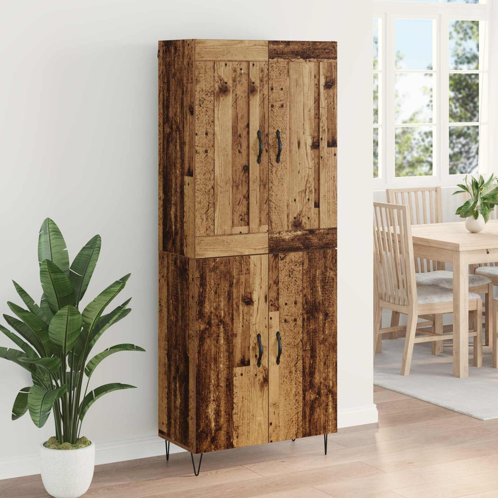 vidaXL Highboard Stare drewno 69,5 x 34 x 180 cm Drewno inżynieryjne