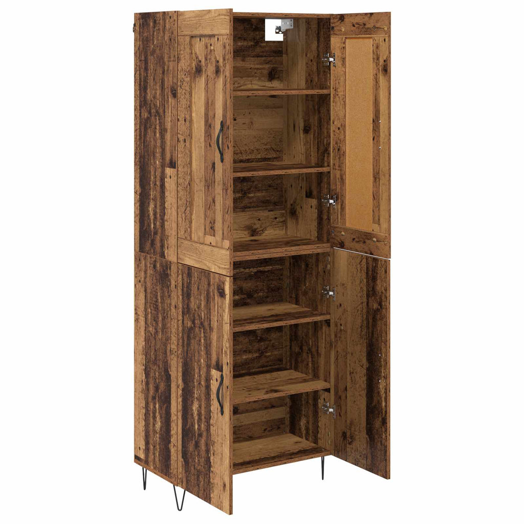 vidaXL Highboard Stare drewno 69,5 x 34 x 180 cm Drewno inżynieryjne