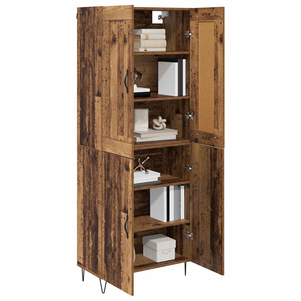 vidaXL Highboard Stare drewno 69,5 x 34 x 180 cm Drewno inżynieryjne