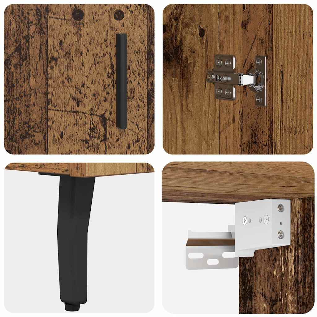 vidaXL Highboard 2 pcs Stare drewno Drewno inżynieryjne i szkło