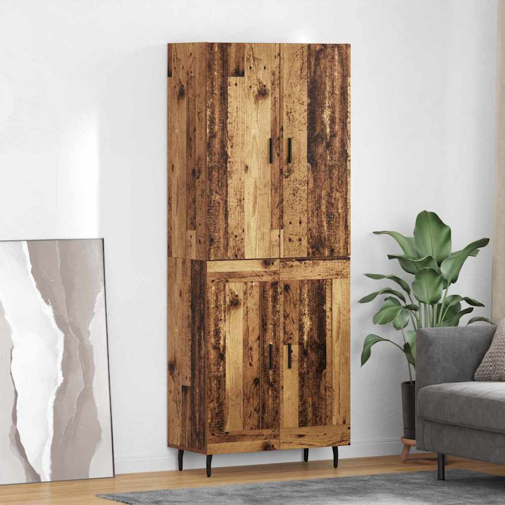 vidaXL Highboard 2 pcs Stare drewno Drewno inżynieryjne i szkło