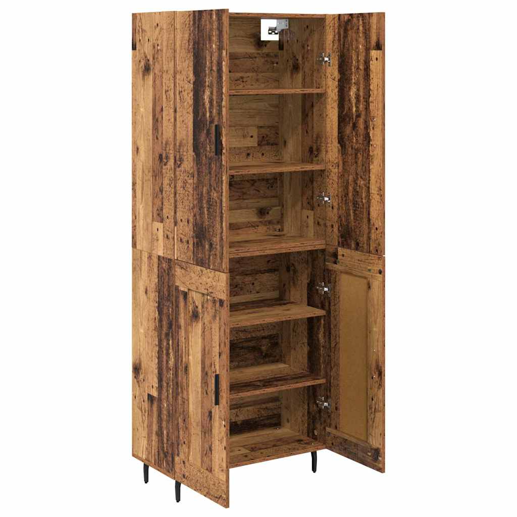 vidaXL Highboard 2 pcs Stare drewno Drewno inżynieryjne i szkło