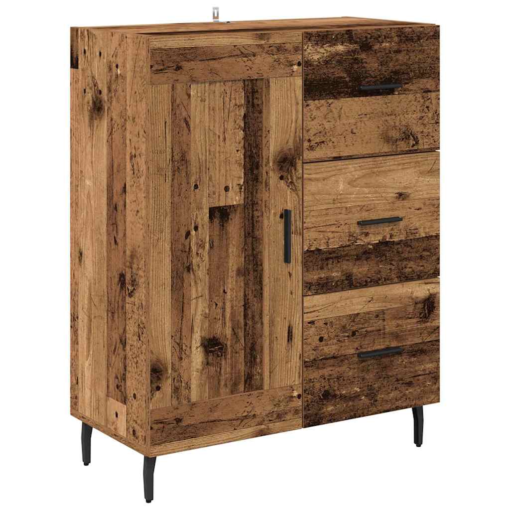 vidaXL Highboard 2 pcs Stare drewno Drewno inżynieryjne i szkło