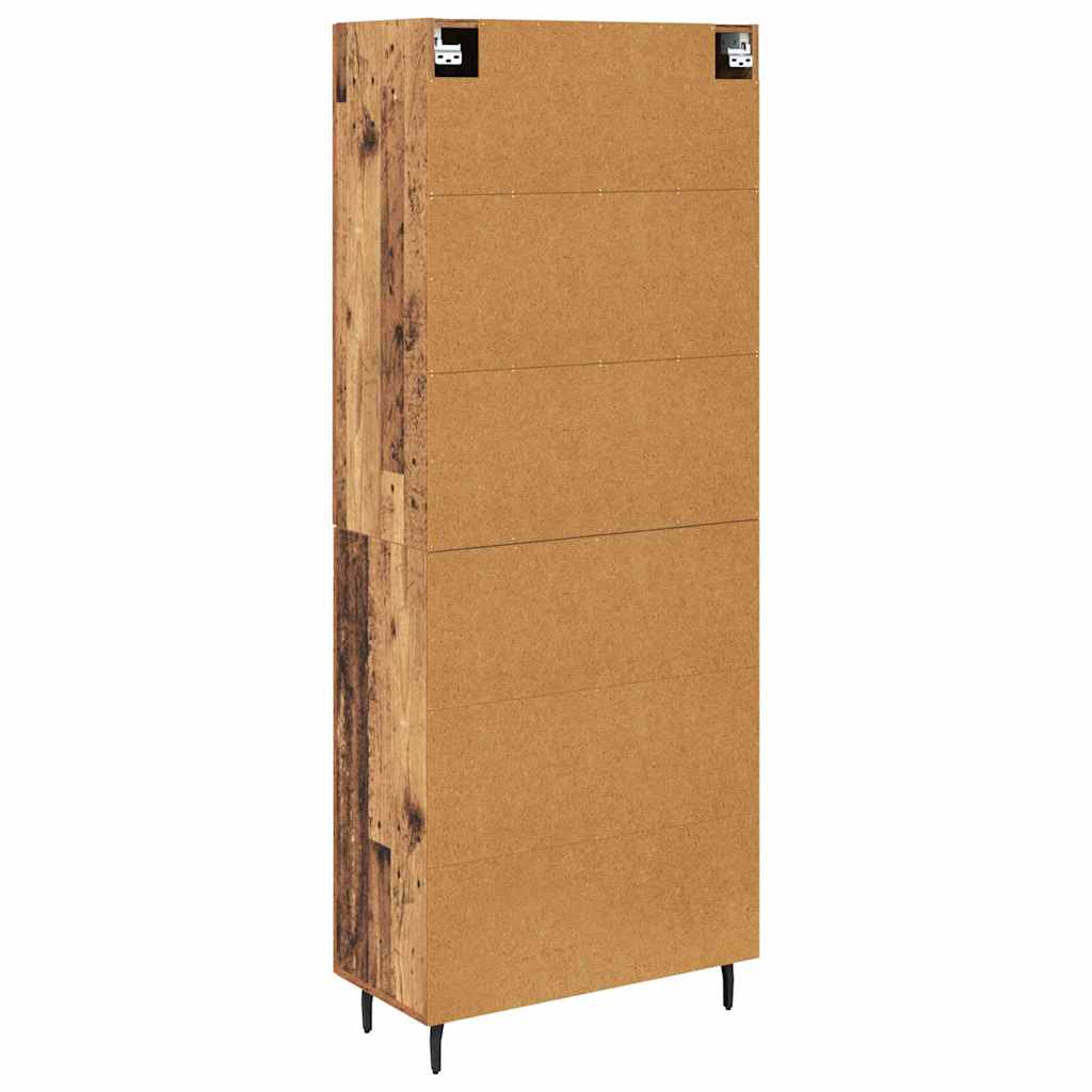 vidaXL Highboard 2 pcs Stare drewno Drewno inżynieryjne i szkło