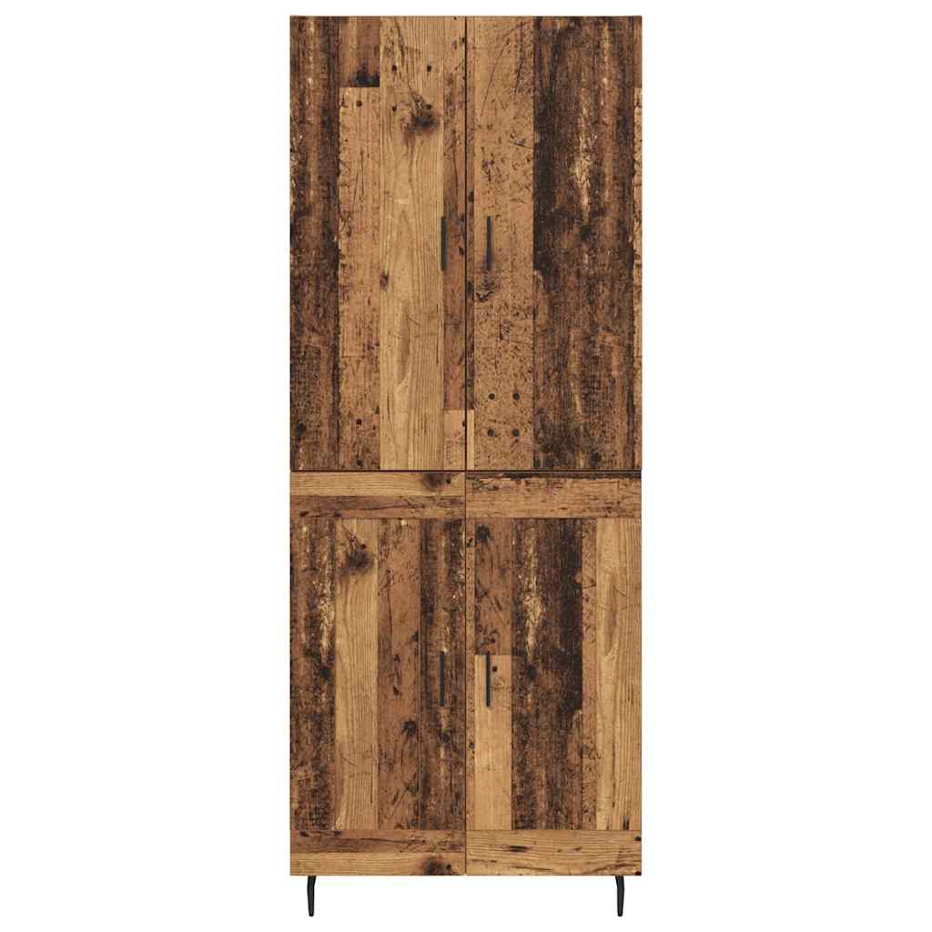 vidaXL Highboard 2 pcs Stare drewno Drewno inżynieryjne i szkło