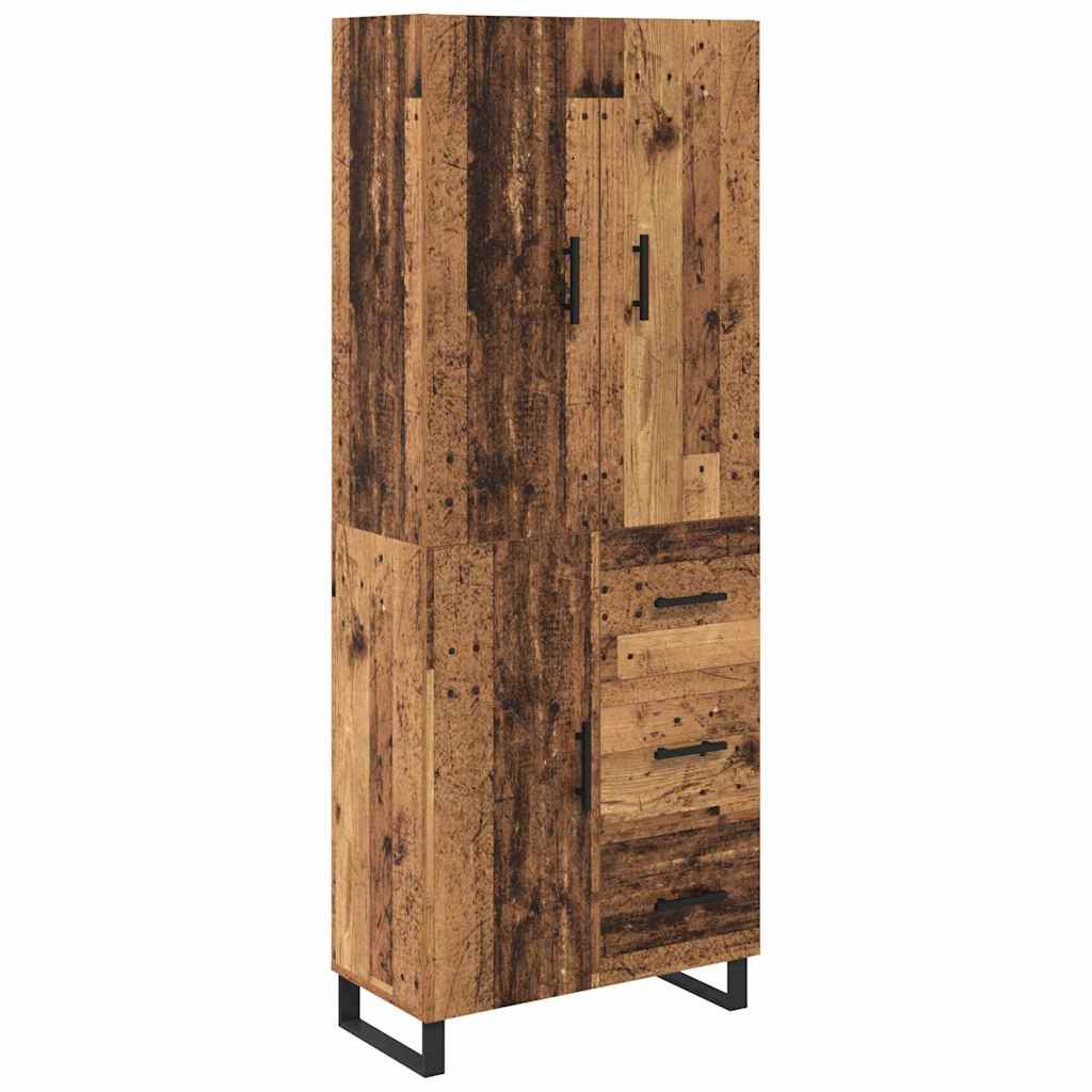 vidaXL Highboard z szufladą 2 pcs Stare drewno 69,5 x 34 x 180 cm