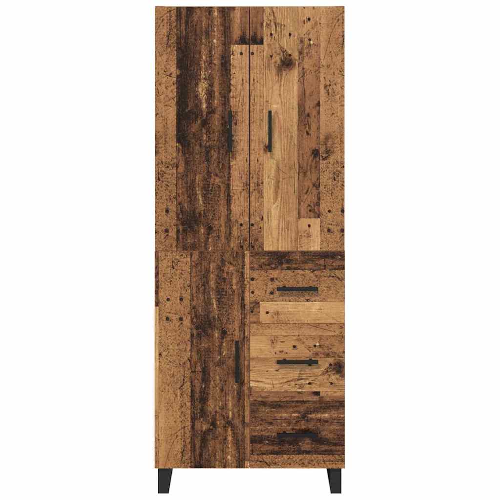 vidaXL Highboard z szufladą 2 pcs Stare drewno 69,5 x 34 x 180 cm