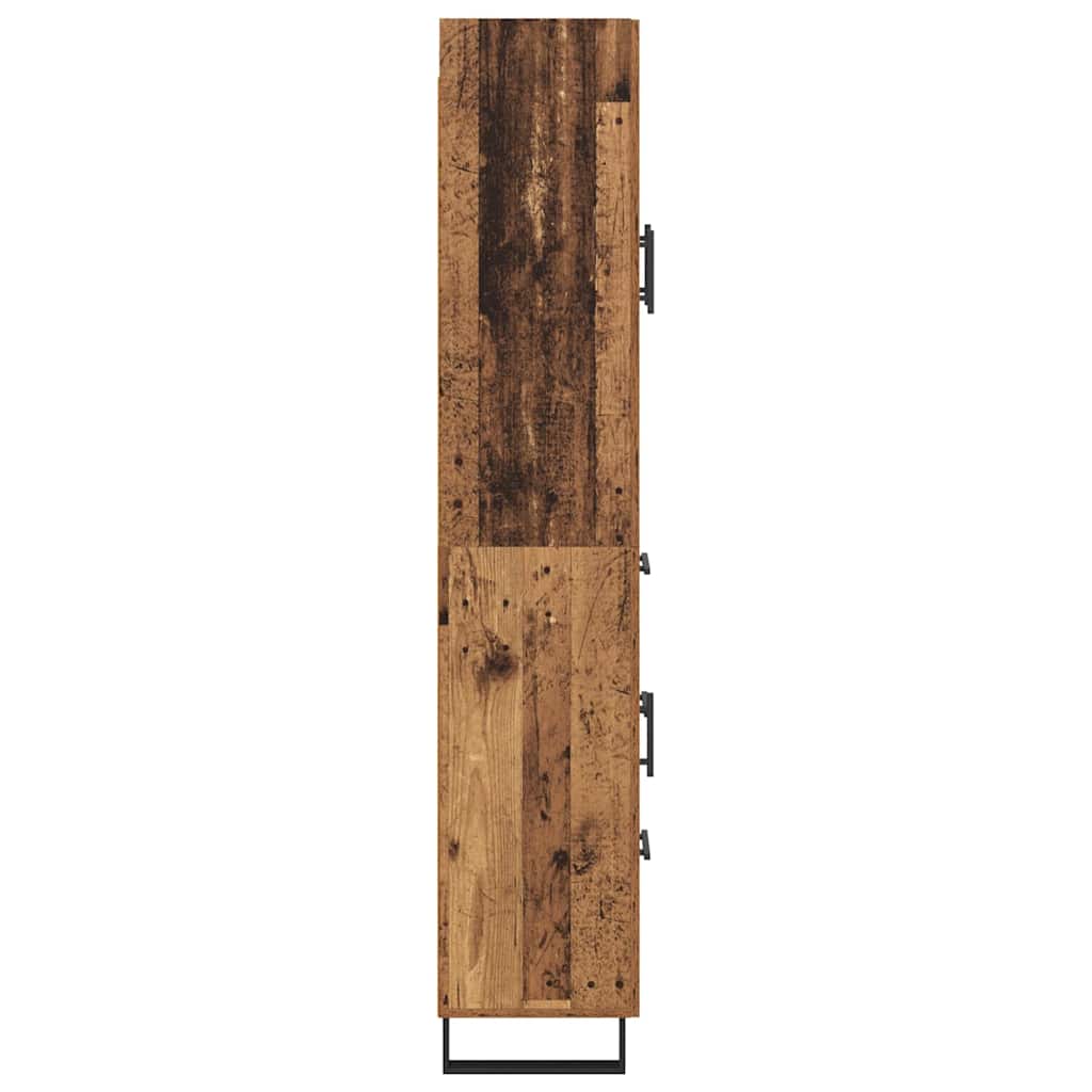 vidaXL Highboard z szufladą 2 pcs Stare drewno 69,5 x 34 x 180 cm
