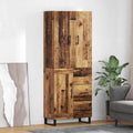 vidaXL Highboard z szufladą 2 pcs Stare drewno 69,5 x 34 x 180 cm