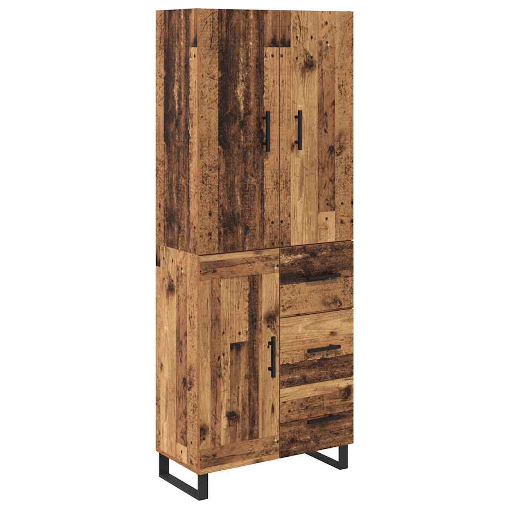 vidaXL Highboard z szufladą 2 pcs Stare drewno 69,5 x 34 x 180 cm