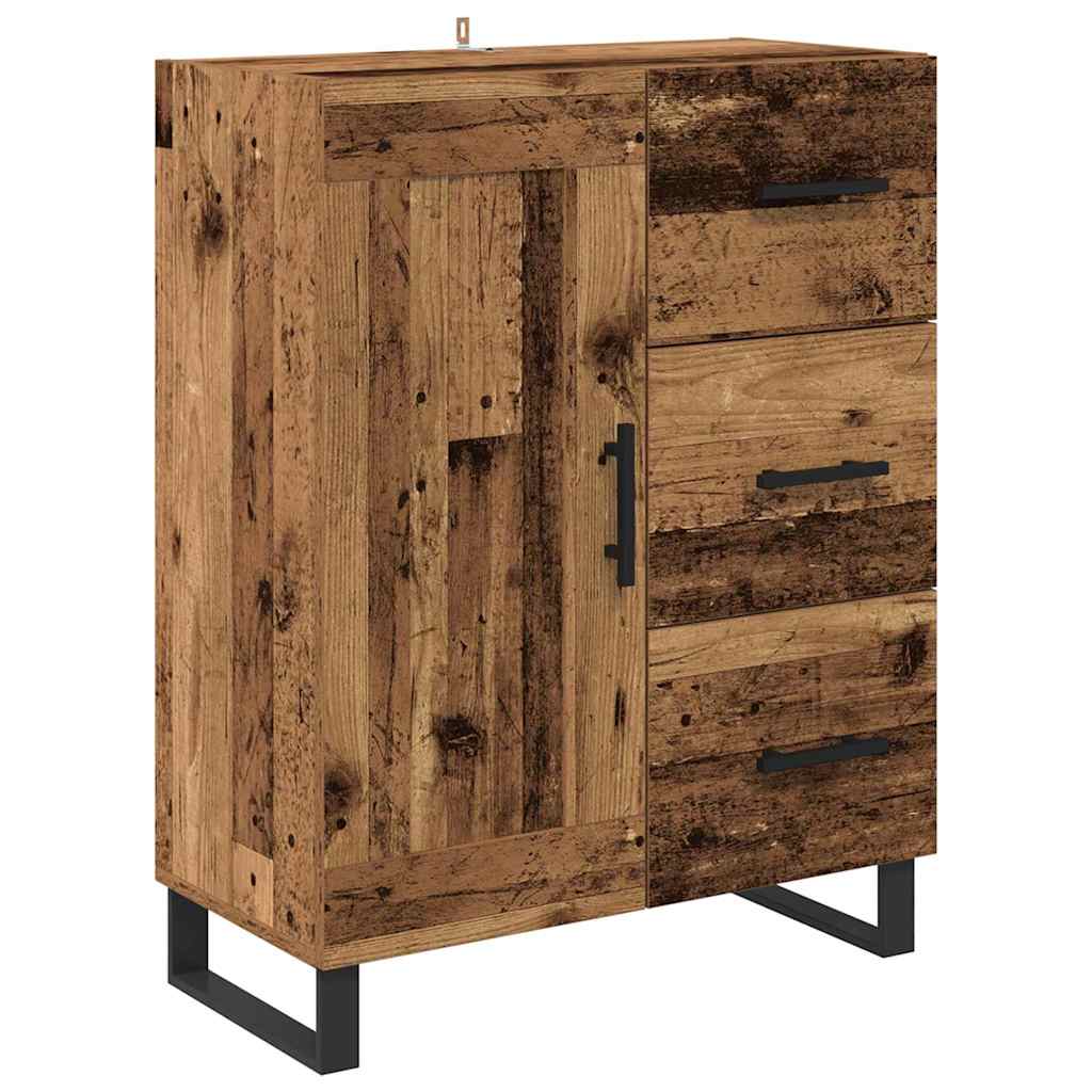 vidaXL Highboard z szufladą 2 pcs Stare drewno 69,5 x 34 x 180 cm