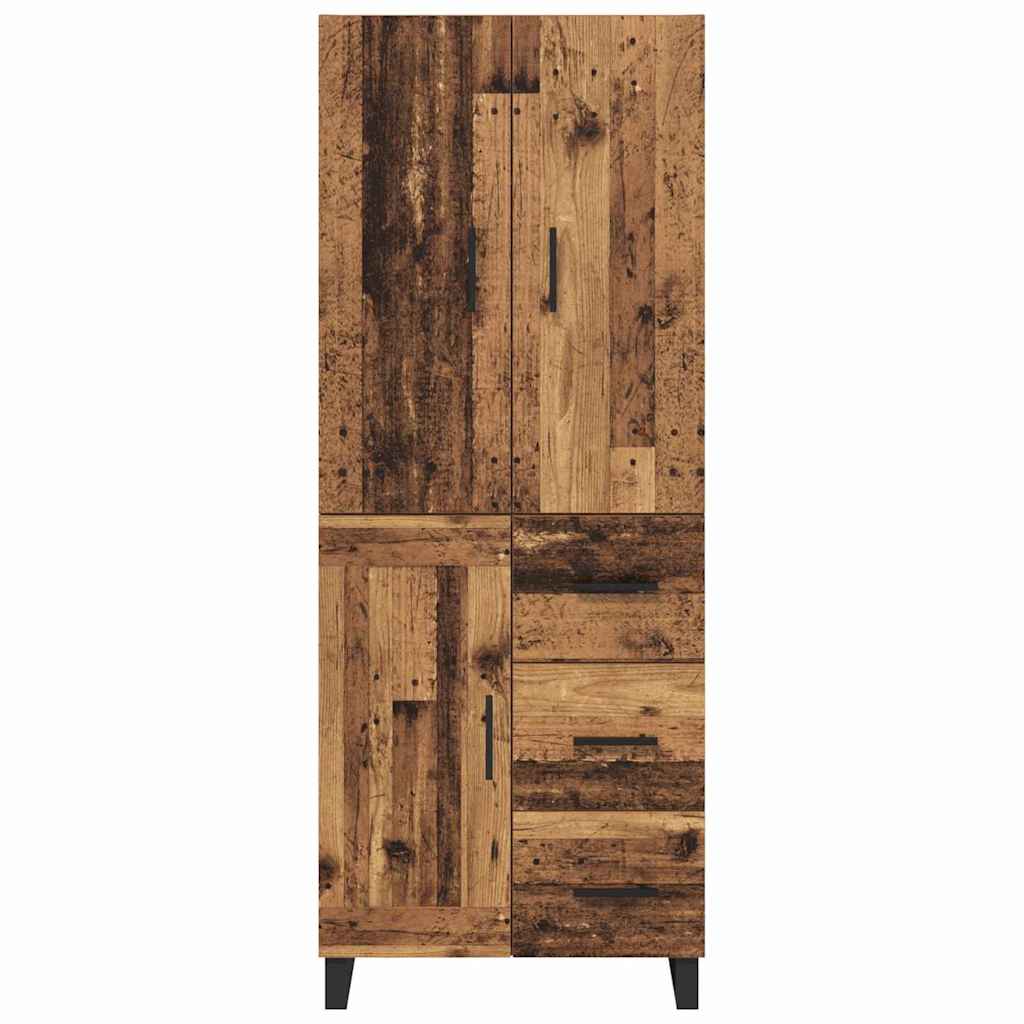 vidaXL Highboard z szufladą 2 pcs Stare drewno 69,5 x 34 x 180 cm