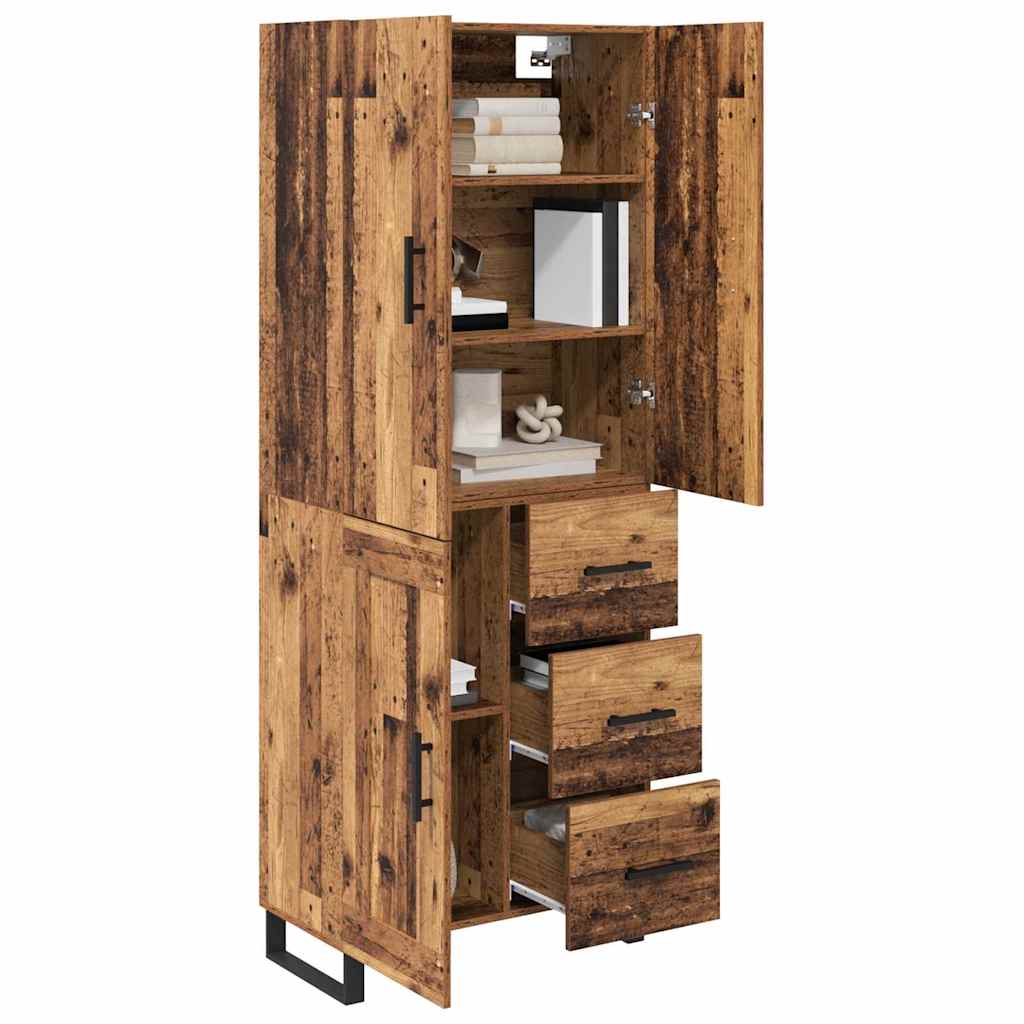 vidaXL Highboard z szufladą 2 pcs Stare drewno 69,5 x 34 x 180 cm