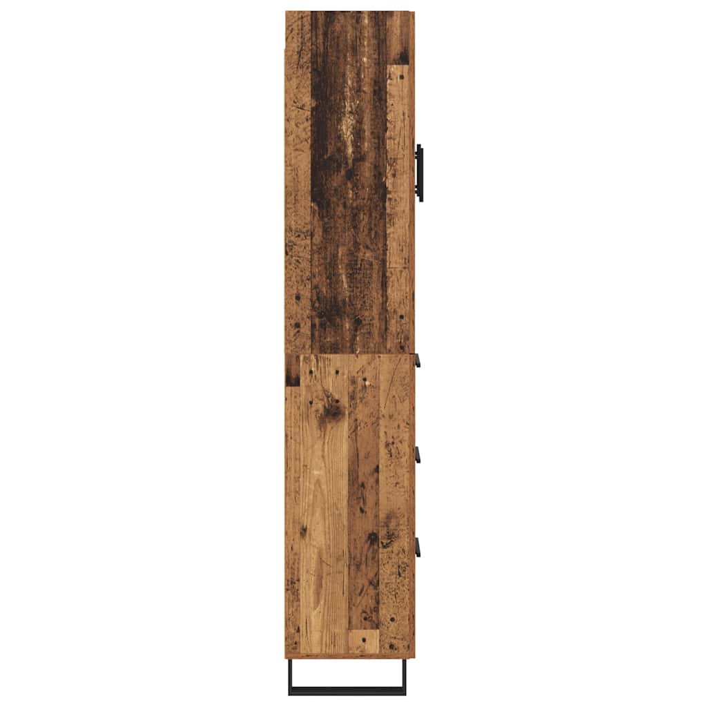 vidaXL Highboard z szufladą 2 pcs Stare drewno 69,5 x 34 x 180 cm