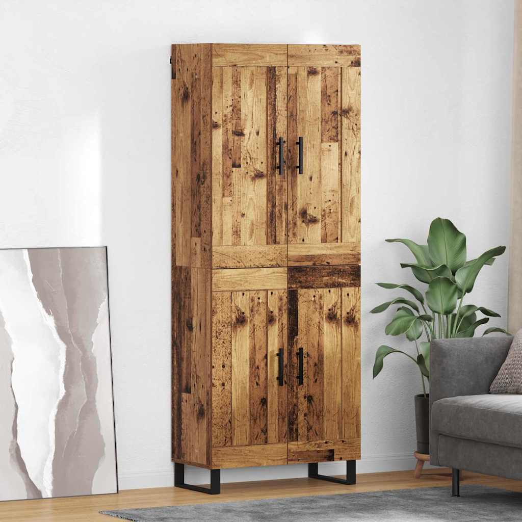 vidaXL Highboard 2 szt. Stare drewno 69,5 x 34 x 180 cm