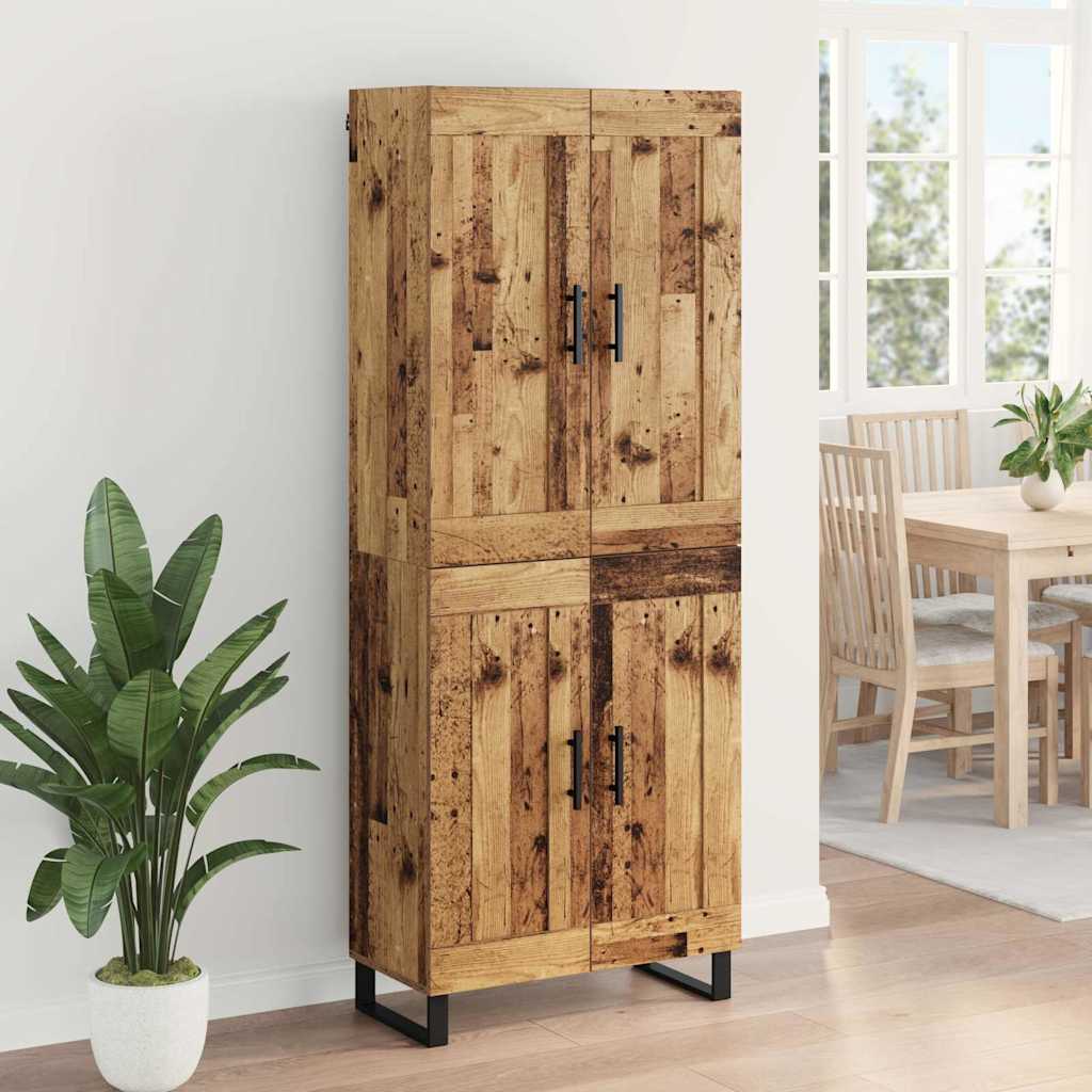vidaXL Highboard 2 szt. Stare drewno 69,5 x 34 x 180 cm