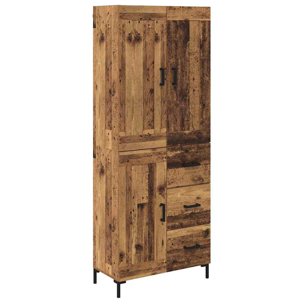 vidaXL Highboard z szufladą 2 pcs Stare drewno Materiał drewnopochodny
