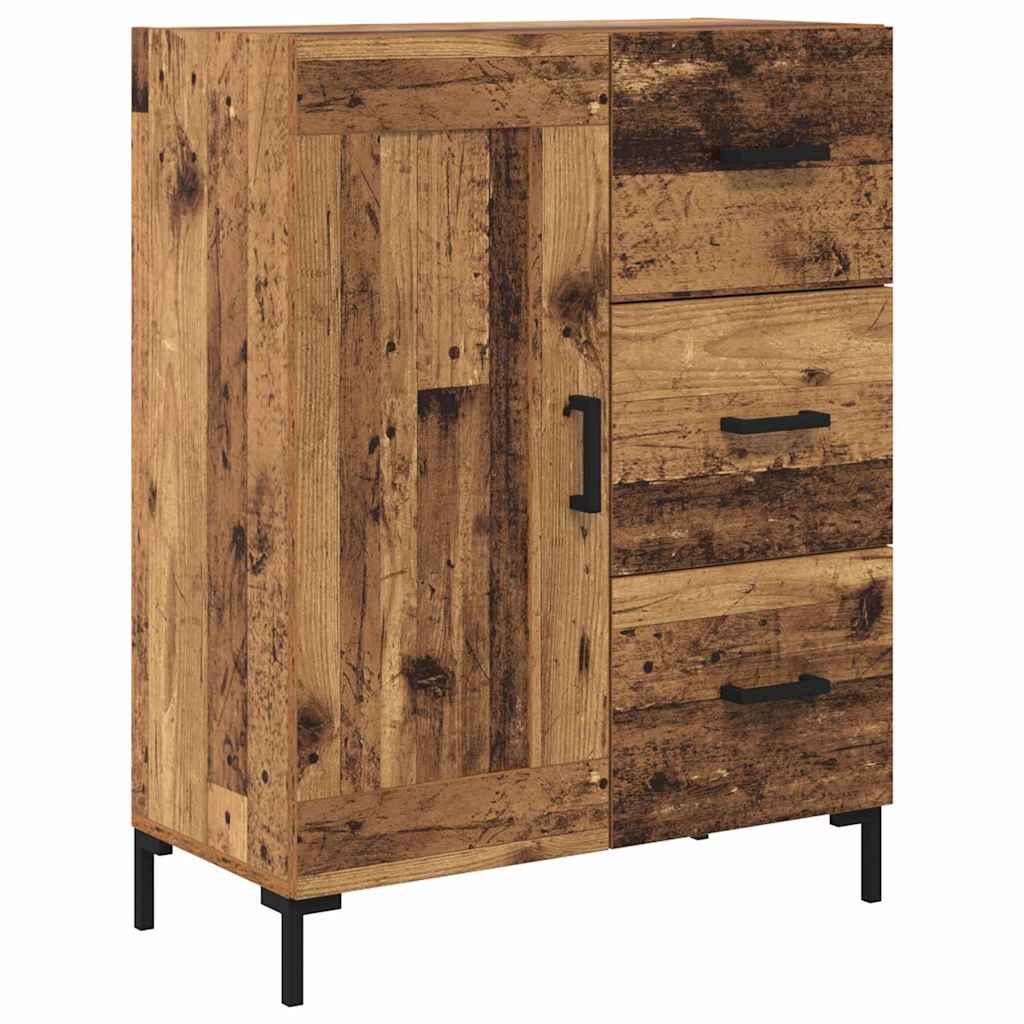 vidaXL Highboard z szufladą 2 pcs Stare drewno Materiał drewnopochodny