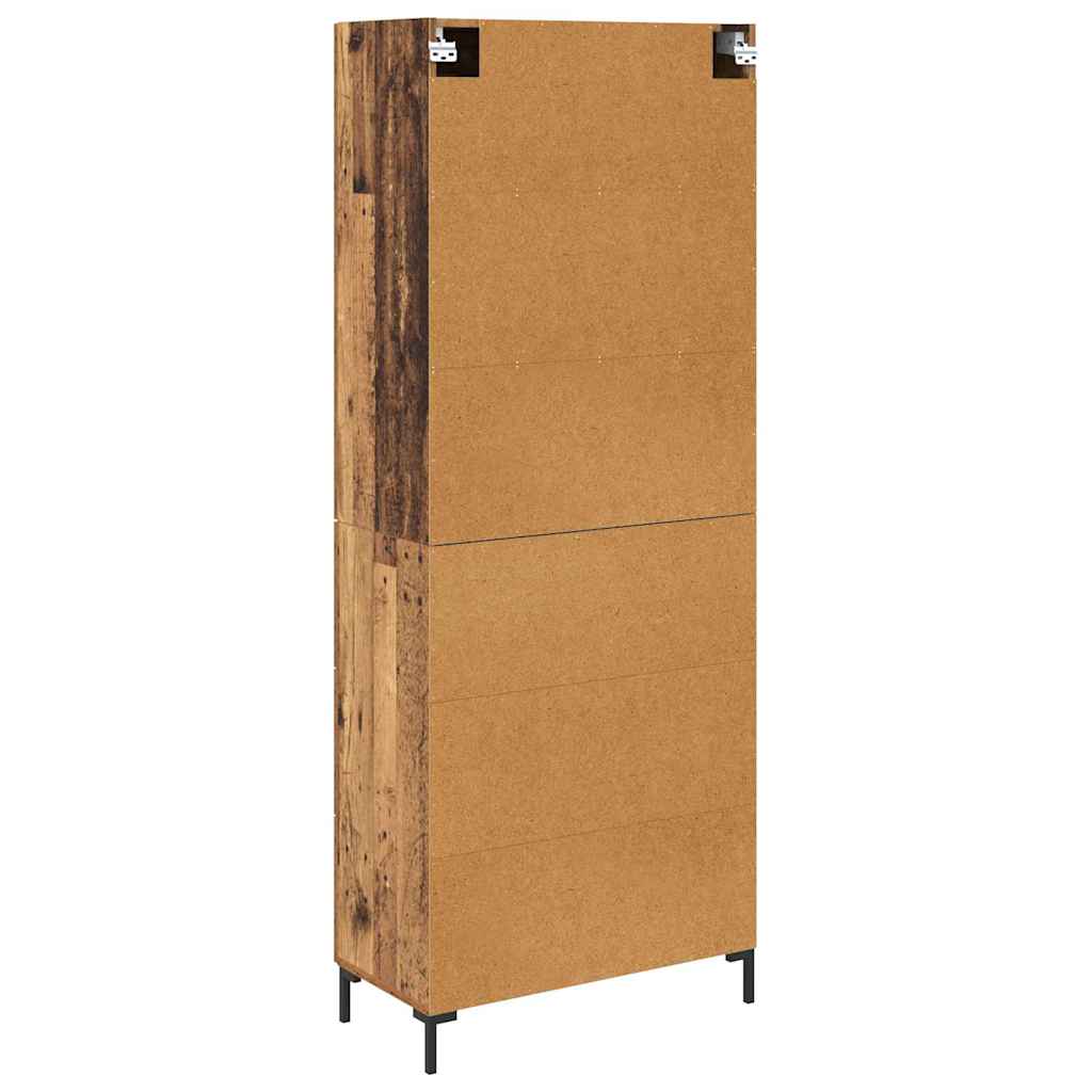 vidaXL Highboard z szufladą 2 pcs Stare drewno Materiał drewnopochodny