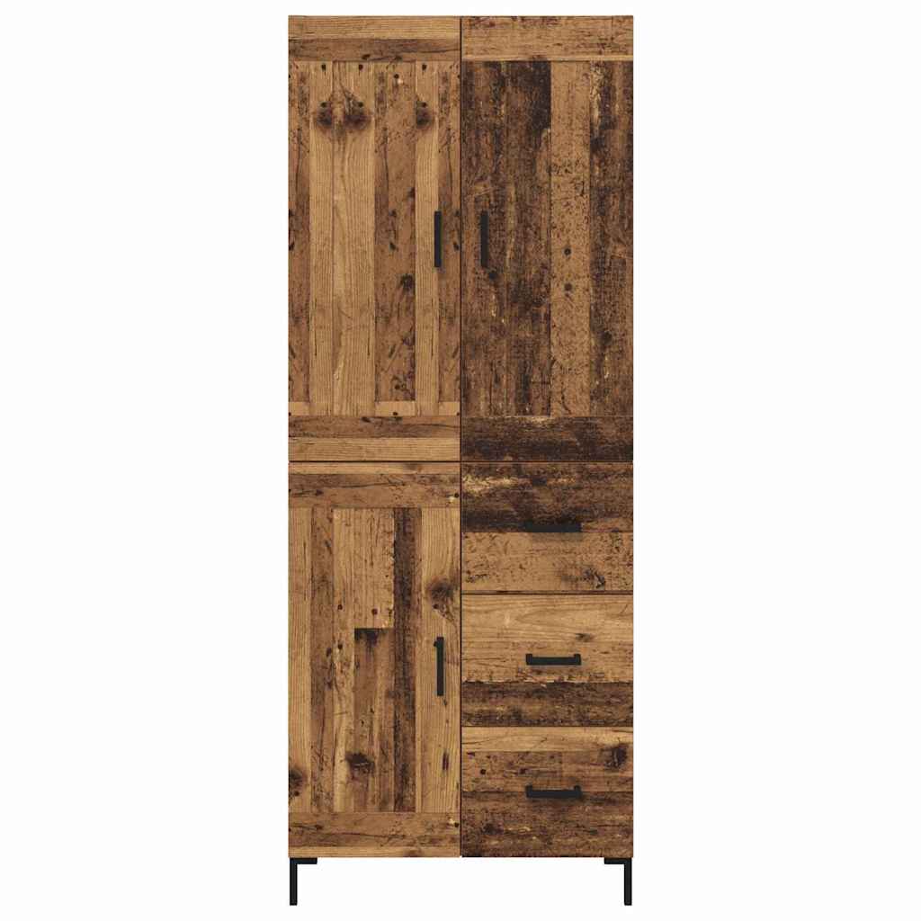 vidaXL Highboard z szufladą 2 pcs Stare drewno Materiał drewnopochodny
