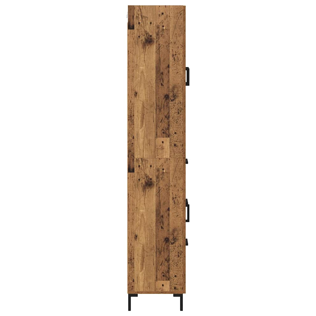 vidaXL Highboard z szufladą 2 pcs Stare drewno Materiał drewnopochodny