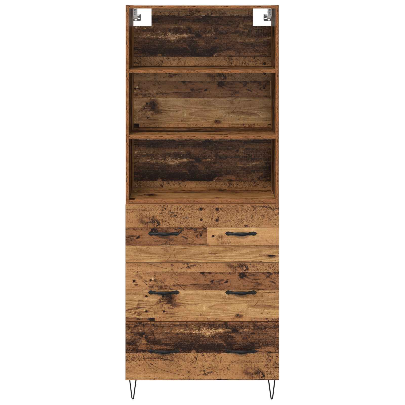 vidaXL Highboard z szufladą 2 pcs Stare drewno Materiał drewnopochodny
