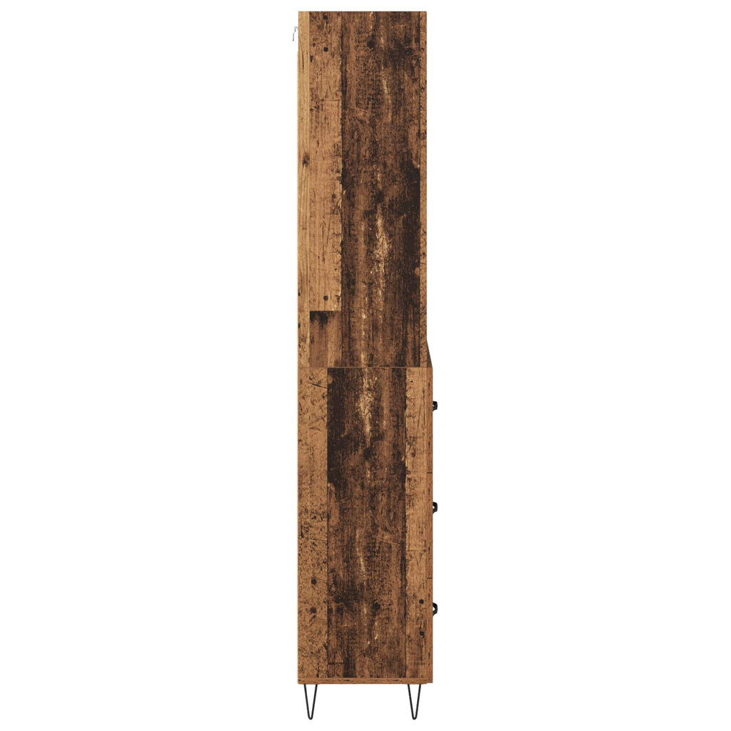 vidaXL Highboard z szufladą 2 pcs Stare drewno Materiał drewnopochodny