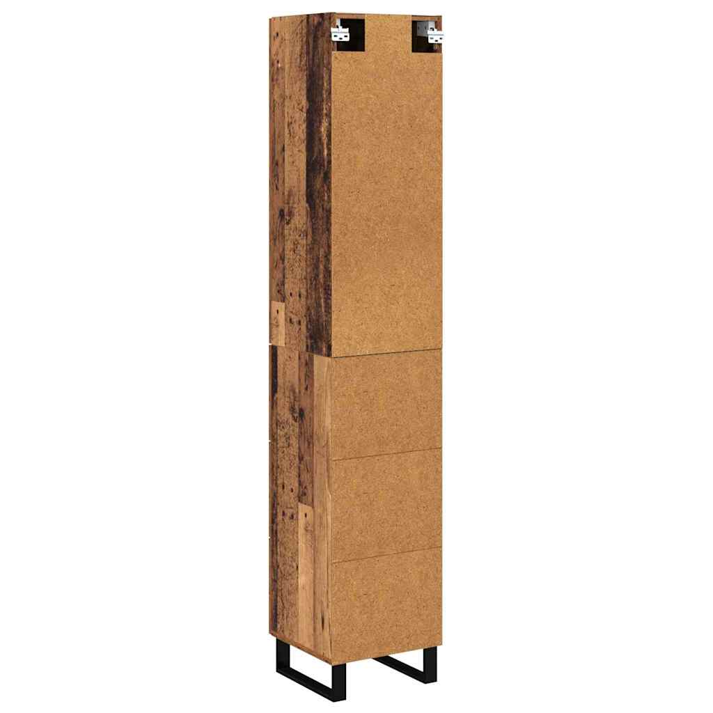 vidaXL Highboard z szufladą Stare drewno 34,5 x 34 x 180 cm