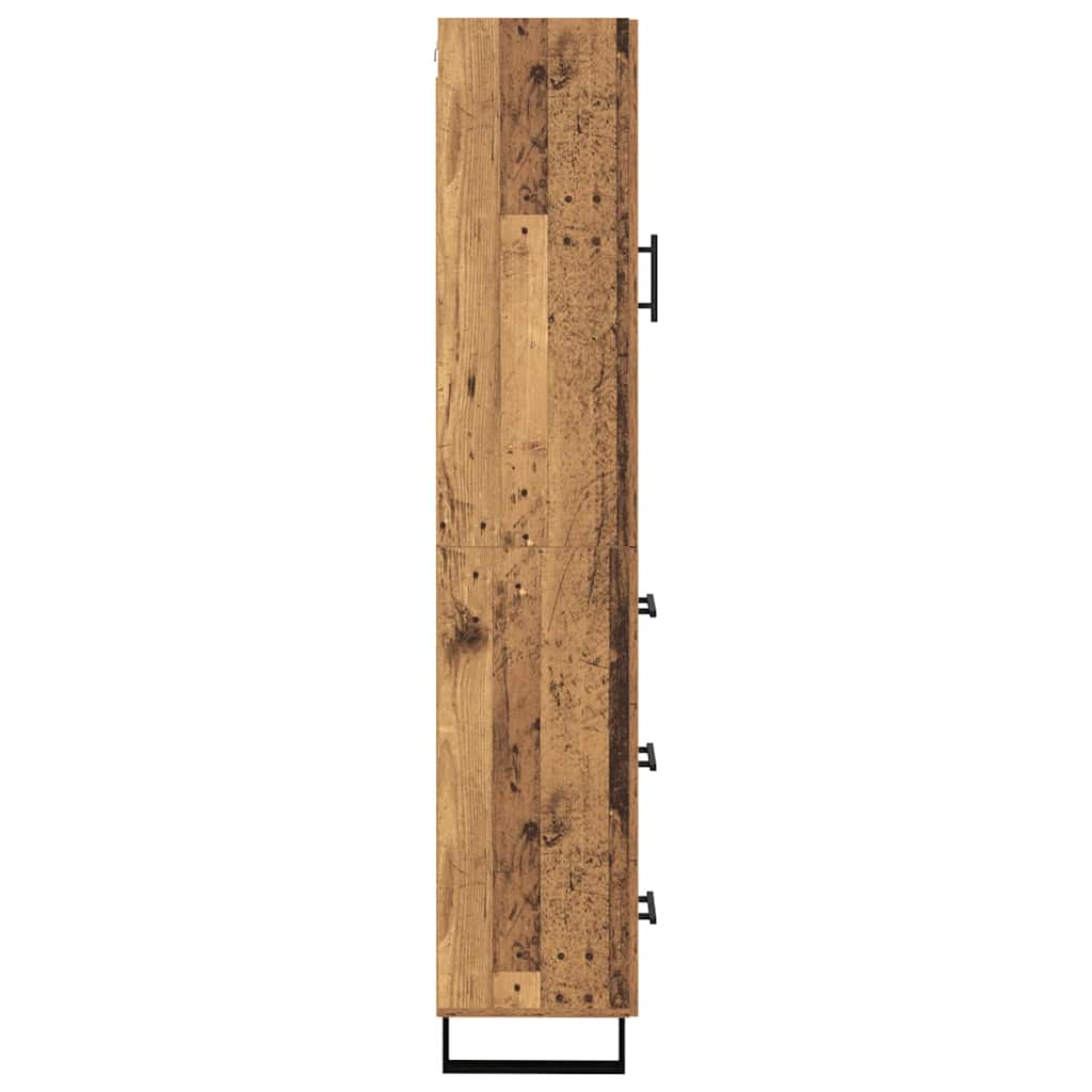 vidaXL Highboard z szufladą Stare drewno 34,5 x 34 x 180 cm