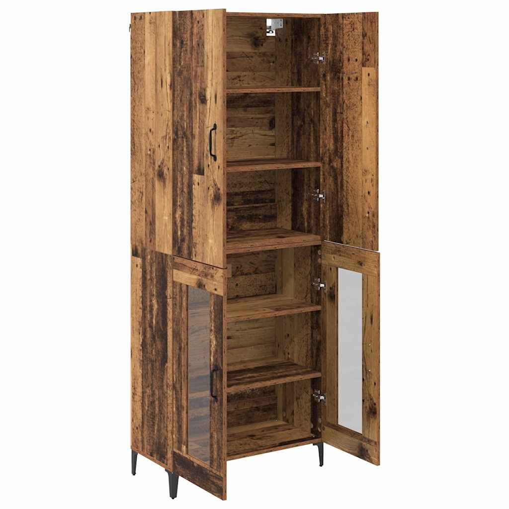 vidaXL Highboard Montowane na ścianie Stare drewno 69,5 x 34 x 180 cm