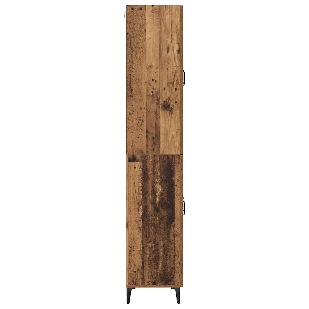 vidaXL Highboard Montowane na ścianie Stare drewno 69,5 x 34 x 180 cm