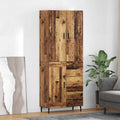 vidaXL Highboard 2 pcs Stare drewno Drewno inżynieryjne i szkło
