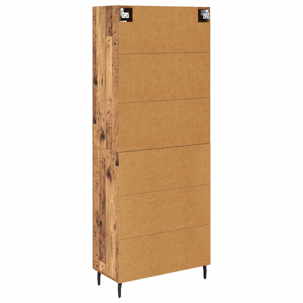 vidaXL Highboard 2 pcs Stare drewno Drewno inżynieryjne i szkło