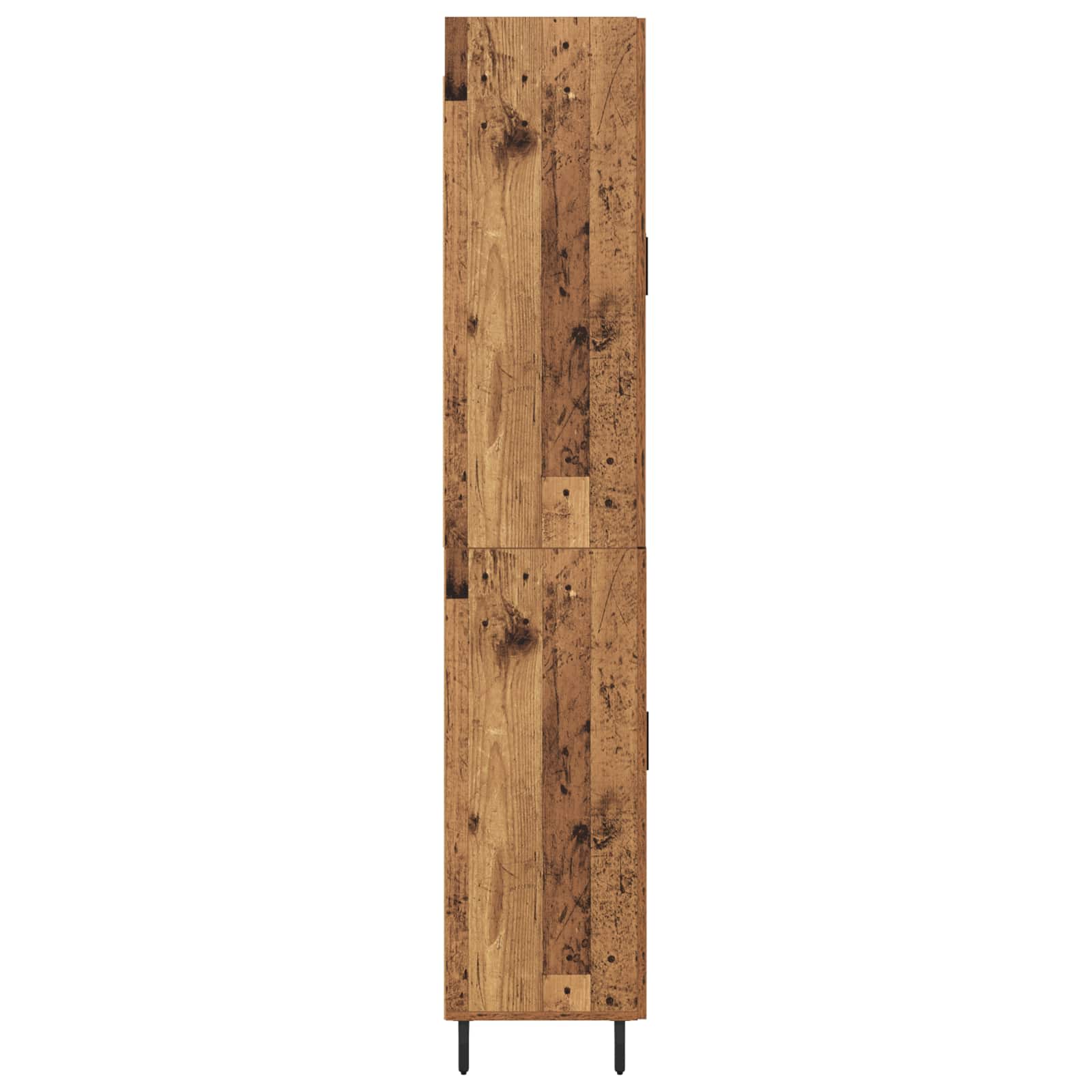 vidaXL Highboard 2 pcs Stare drewno Drewno inżynieryjne i szkło
