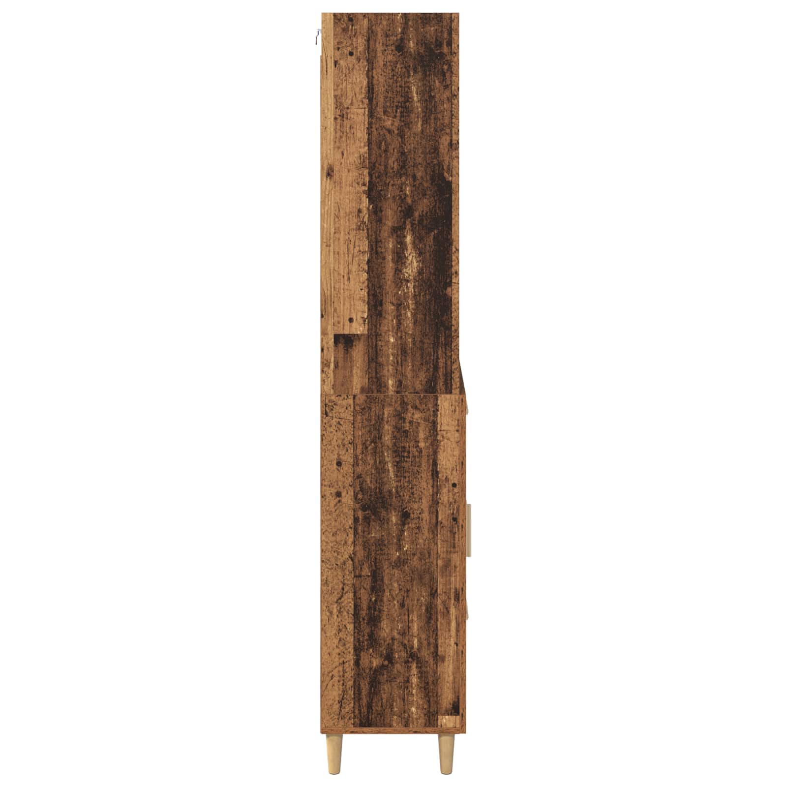 vidaXL Highboard z szufladą Stare drewno 69,5 x 32,5 x 180 cm