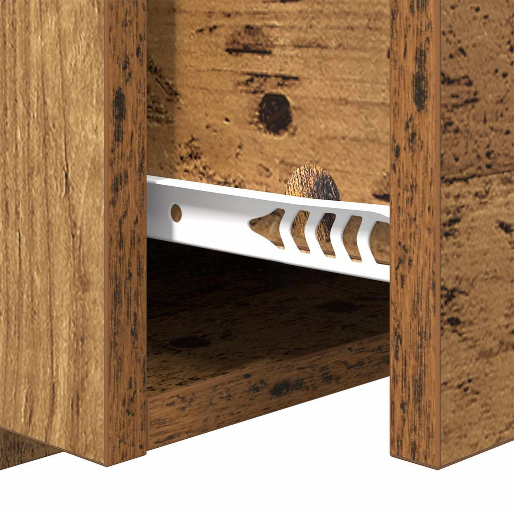 vidaXL Zagłówek z szafką 3 pcs Stare drewno Materiał drewnopochodny
