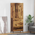 vidaXL Highboard Montowane na ścianie Stare drewno 69,5 x 34 x 180 cm