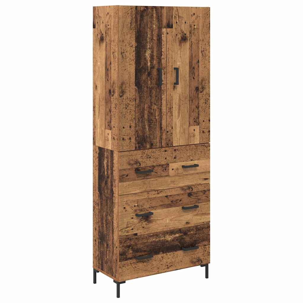 vidaXL Highboard Montowane na ścianie Stare drewno 69,5 x 34 x 180 cm