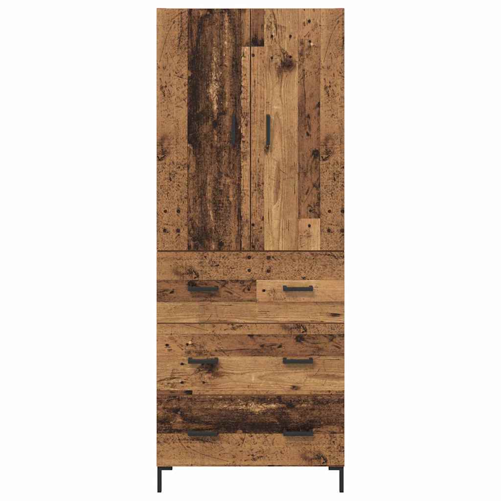 vidaXL Highboard Montowane na ścianie Stare drewno 69,5 x 34 x 180 cm
