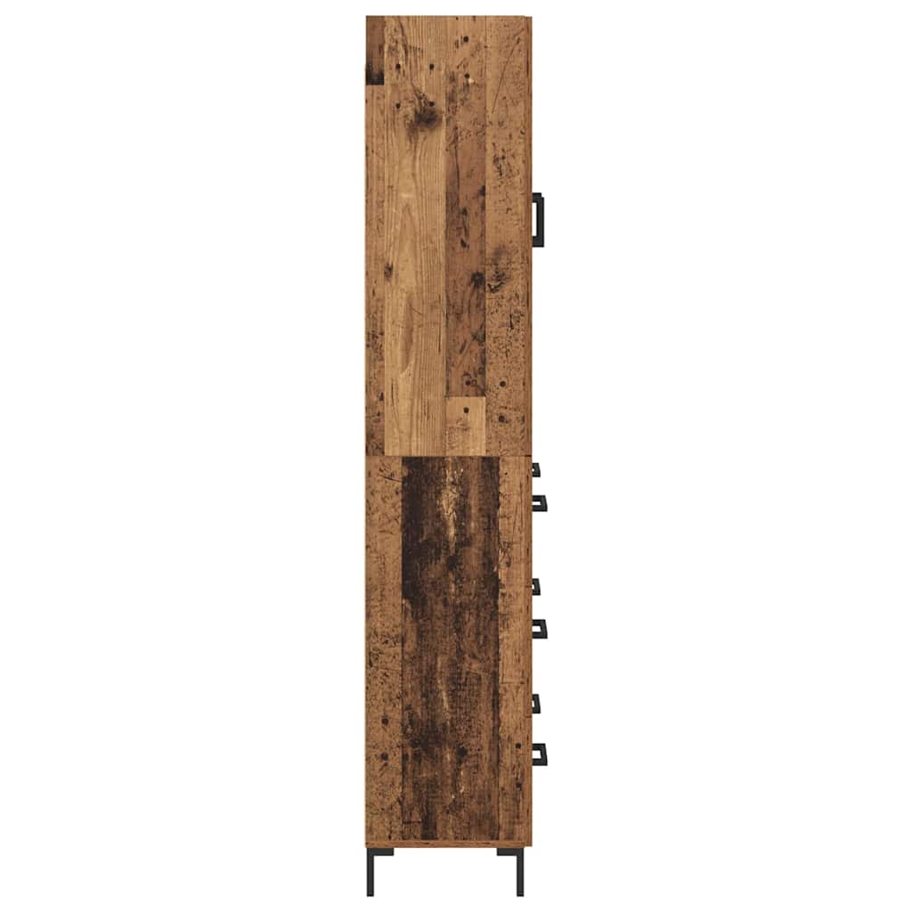 vidaXL Highboard Montowane na ścianie Stare drewno 69,5 x 34 x 180 cm