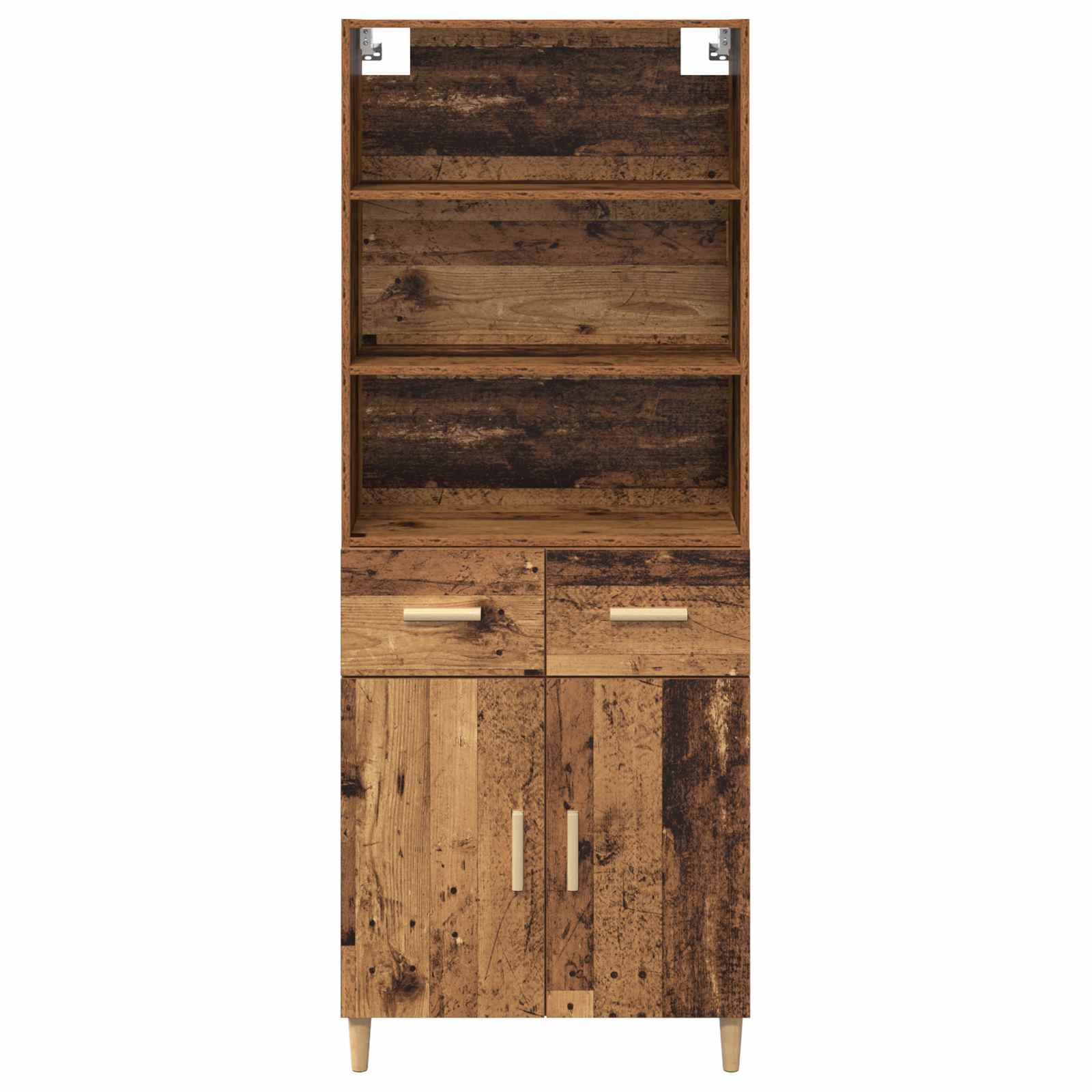 vidaXL Highboard z szufladą Stare drewno 69,5 x 32,5 x 180 cm