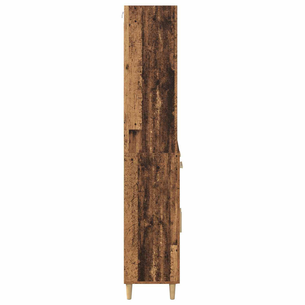 vidaXL Highboard z szufladą Stare drewno 69,5 x 32,5 x 180 cm