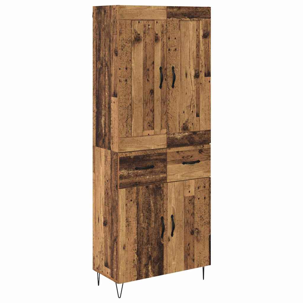 vidaXL Highboard Stare drewno 69,5 x 34 x 180 cm Drewno inżynieryjne