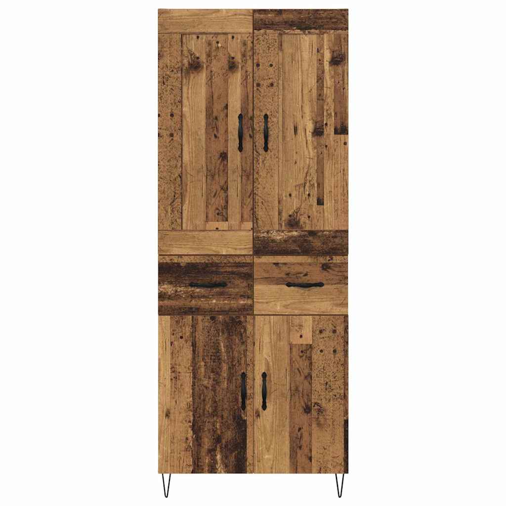 vidaXL Highboard Stare drewno 69,5 x 34 x 180 cm Drewno inżynieryjne