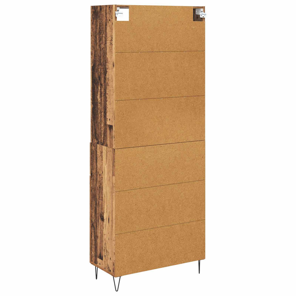vidaXL Highboard z szufladą 2 pcs Stare drewno Materiał drewnopochodny