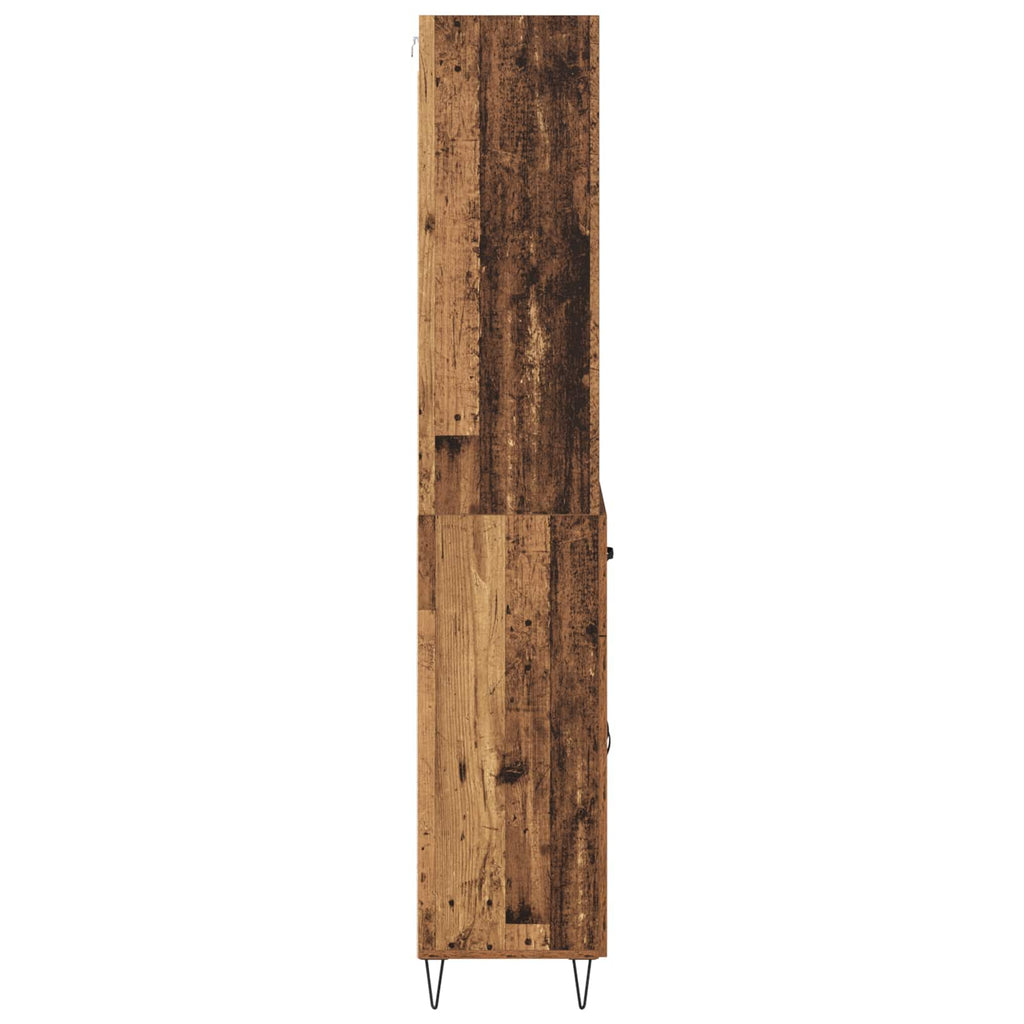 vidaXL Highboard z szufladą 2 pcs Stare drewno Materiał drewnopochodny