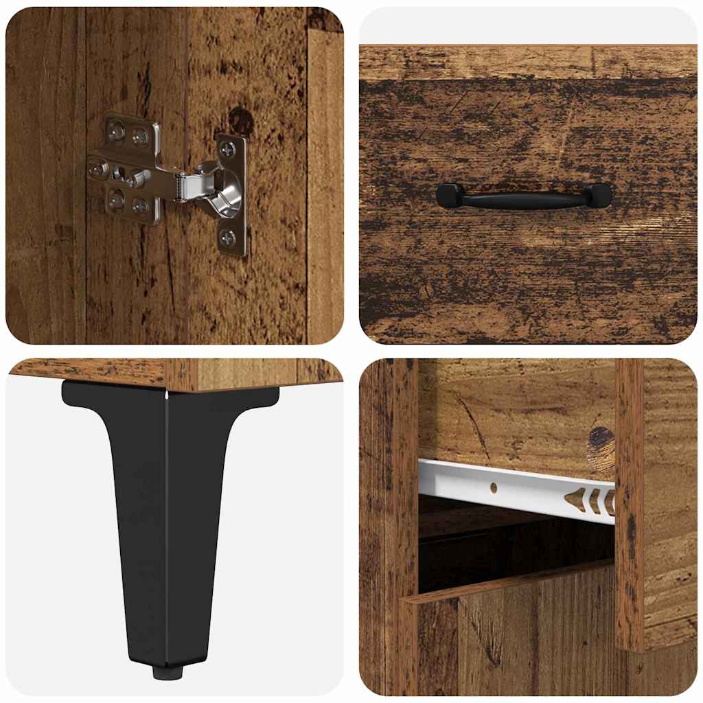 vidaXL Highboard Montowane na ścianie Stare drewno 69,5 x 34 x 180 cm